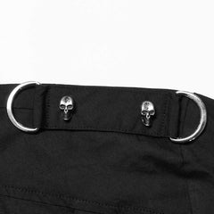 Asphyxia Button-up Shirt With Buckles (Black No. 1) - PunkRave