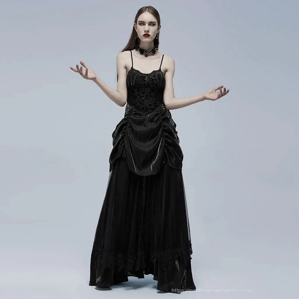 Black Widow Printed Slip Dress - PunkRave Black Widow Printed Slip Dress - PunkRave