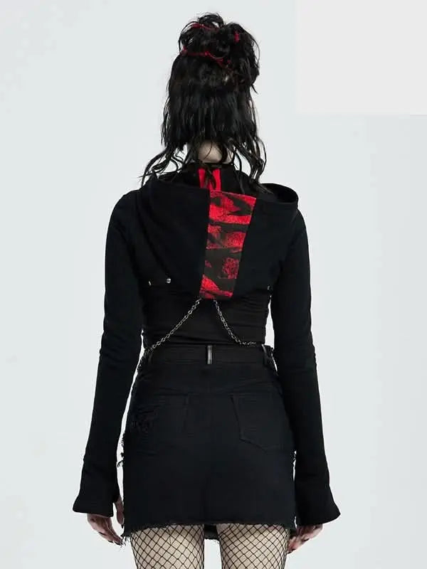 Incubus Short Hoodie With Chains - PunkRave