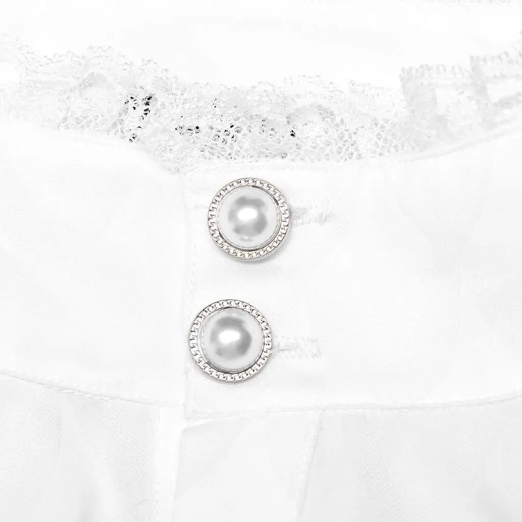 Midnight Mirage Peasant Shirt - White - PunkRave