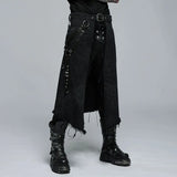 Orpheus Distressed Kilt With Leather Straps - PunkRave