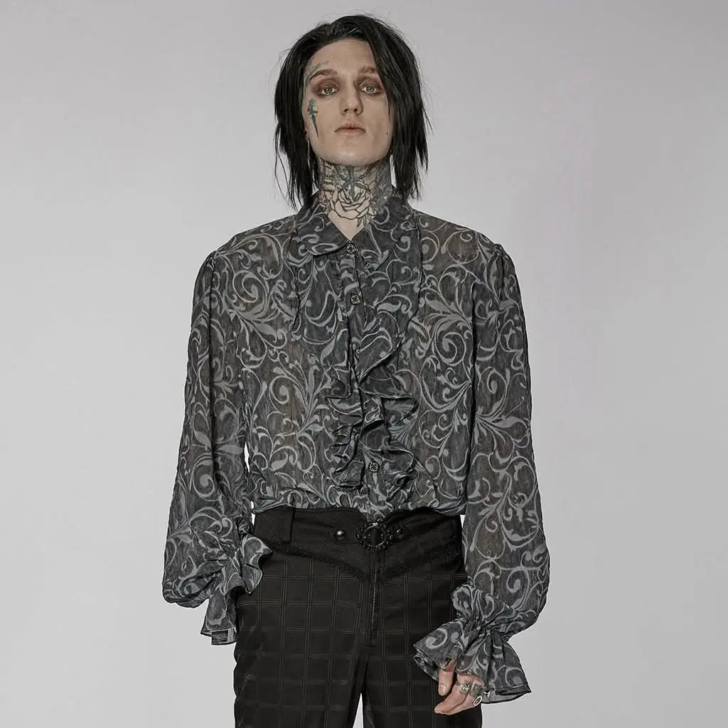 Phantom of the Opera - Gothic Dress Shirt - PunkRave 2XL / GREY Phantom of the Opera - Gothic Dress Shirt - PunkRave 2XL / GREY