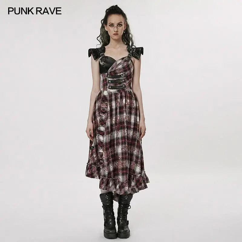 punk dress Dresses, Cyberpunk Dresses, and Dark Punk Dresses 36 Waist 27 Rebel Chic Plaid Dress -
