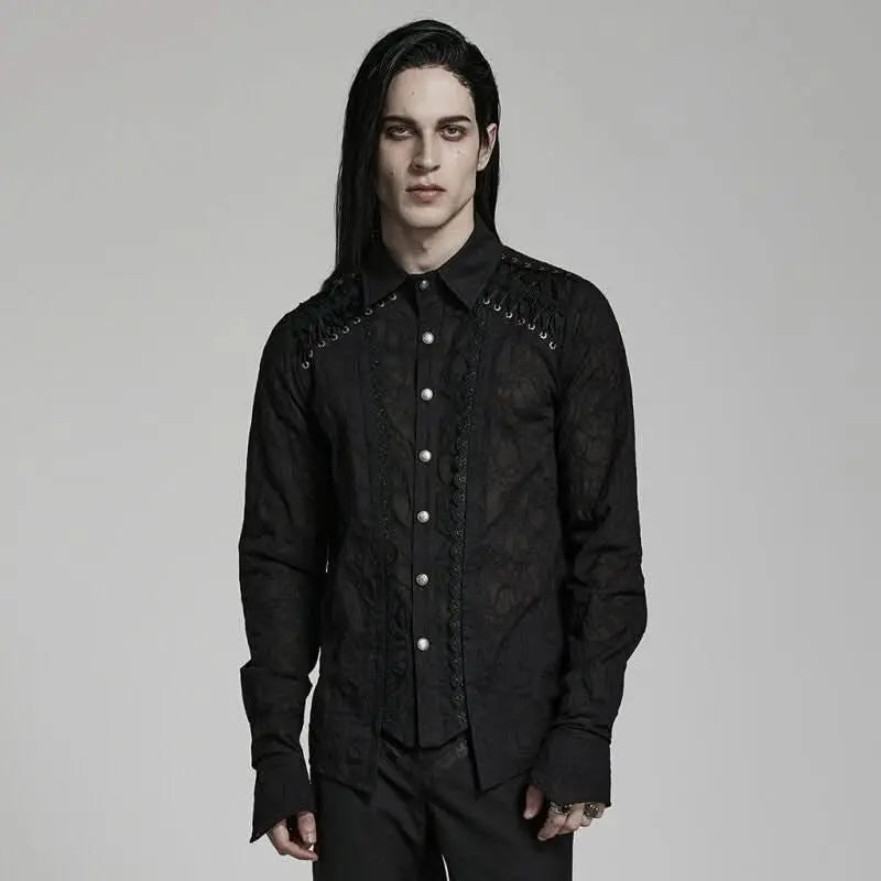 Vampyre Vogue - Gothic Dress Shirt - PunkRave 3XL / Black Vampyre Vogue - Gothic Dress Shirt - PunkRave 3XL / Black