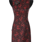 Visions Of China Mini Dress - Black & Red - PunkRave