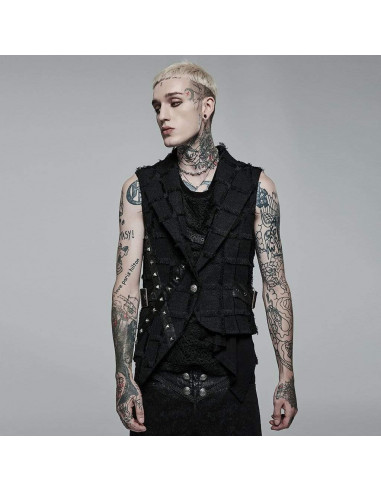 'Beyond Death' Waistcoat with Leather Straps