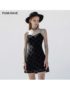 Punk Rave vestido Gothic camisa punta Long camiseta mini Dress nugoth cóctel pq027