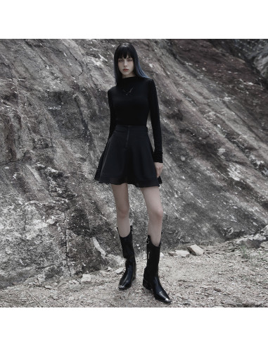 Seori A-Line Skirt (Solid Black)