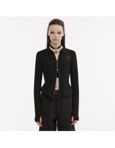Red Gothic 'Dark Doll' Velvet Jacket by Punk Rave • the dark store™