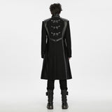 Roderick Men's Dark Military Armor Punk Coat in Black