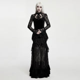 Eleonora Women's Gothic Top with Lace Sleeves in Black
