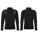 Crepuscule Gothic Faux Leather Inserts Top Men's