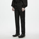 Thornfield Men's Gothic Victorian Brocade Pants in Black