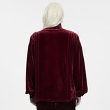 Klingsor Men's Gothic Velvet Dandy Shirt in Red