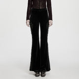 Stygian Gothic Lace and Velvet Flared Trousers