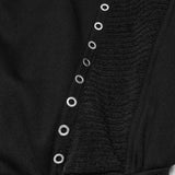 Vault Men's Gothic Eyelets Zipped Jacket in Black