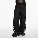 Metzengerstein Men's Punk Wide Leg Trousers in Black