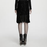 Hellebore Women's Gothic Skirt with Lace Fabric in Black