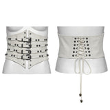Proserpine Women's Steampunk Studded Underbust Corset in White