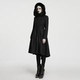 Epitaph Women's Gothic Woollen coat with Faux Fur Trim in Black