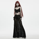 Ulalume Women's Gothic Lace Rose Hip Chain Harness in Black