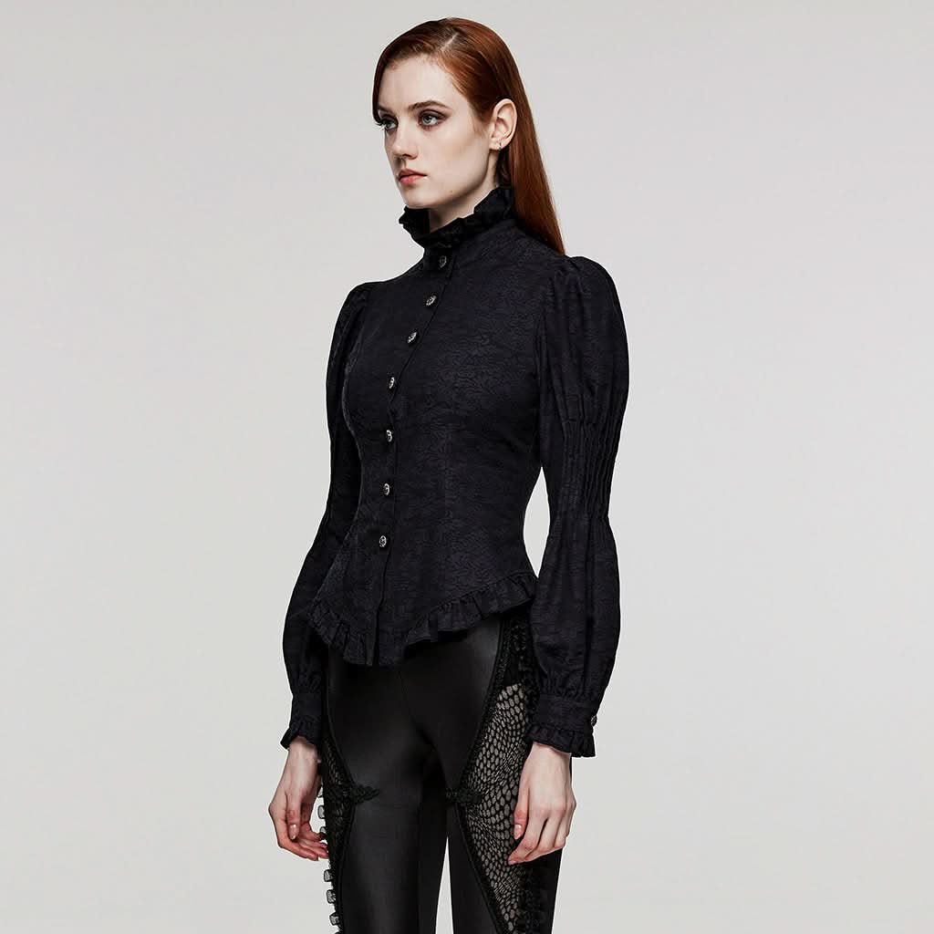 Gothic Renegade Button-Up Top - PunkRave