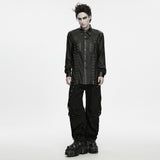 Usher Men's Gothic Shirt with Studded Details in Black
