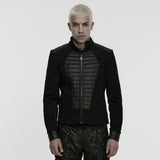 Interloper Gothic PU Faux Leather Panel Jacket Men's