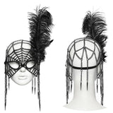 Homunculus Women's Gothic Spiderweb Masquerade Mask in Black & Tarnished Bronze