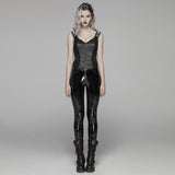Cloister Women's Gothic Zipped Top in Black & SI