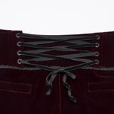 Thyrsus Men's Gothic Pants with Velvet in Red