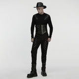 Crow Gothic Faux Leather Corset Men's