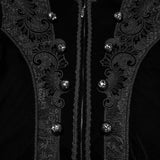 Briar Gothic Black Velvet Jacquard Coat Men's