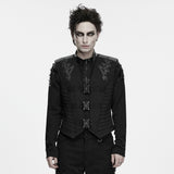 Manes Men's Punk Cyber Armor Vest in Black