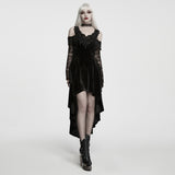 Belle Dame Women's Gothic Velvet Dress in Black