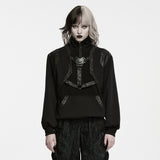 Commedia Women's Punk Half-Zip Sweatshirt with Harness in Black