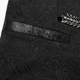 Lugubrious Gothic Jacquard Napoleon Hook Waistcoat Men's