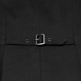 Mandrake Women's Gothic Zipped Top with Studs in Twill Woven Fabric in Black