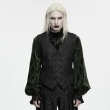 Moreau Men's Gothic Brocade Waistcoat Vest in Black