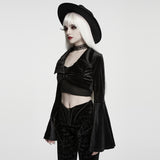 Ligeia Women's Gothic Velvet Bolero Jacket in Black