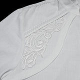 Austere Gothic White Cotton Ruffle Shirt Men's