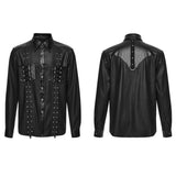 Usher Men's Gothic Shirt with Studded Details in Black