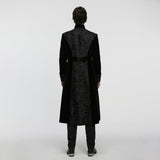 Briar Gothic Black Velvet Jacquard Coat Men's