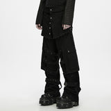 Calla Men's Gothic Cyber Tactical Pants in Black