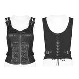 Cloister Women's Gothic Zipped Top in Black & SI