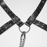 Hellebore Gothic PU Faux Leather Harness Men's