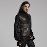 Desolate Gothic Faux Leather Waistcoat Men's