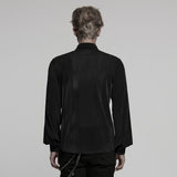 Thornveil Gothic Black Mesh Shirt Men's