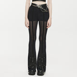 Augure Gothic Sheer Embellished Flared Pants