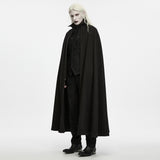 Auber Men's Gothic Black Duke Stand Collar Cloak in Black